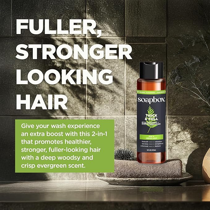 Soapbox Men's Shampoo and Conditioner Variety Duo, One Thick and Full & One Scalp Care, 2 in 1 For Men, Mens Shampoo & Conditioner, 16oz-VivaGrace Women