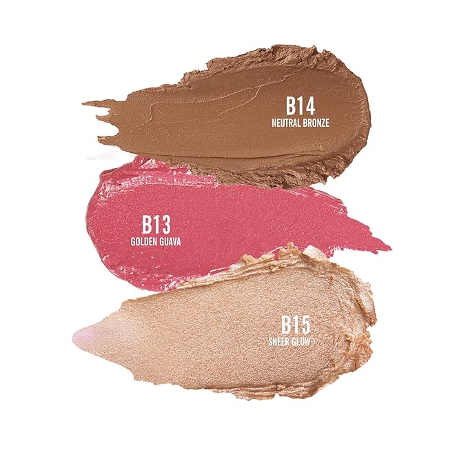 KIMUSE Multi Stick Trio Face Makeup, Cream Blush Stick for Cheeks & Lips, Contour Stick & Highlighter Makeup Sticks for All Skin-VivaGrace Women