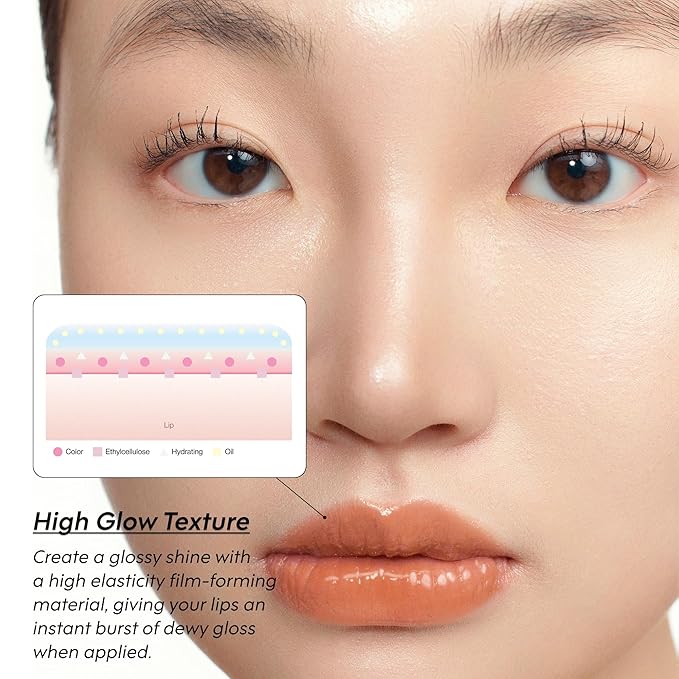 ENTROPY Makeup 2-in-1 Charm Shiny Glowy Lip & Cheek Gloss Tint Keychain, High Pigment Glossy Lip Color & Plumping Gloss, C8 Smoky Quartz Charm-VivaGrace Women