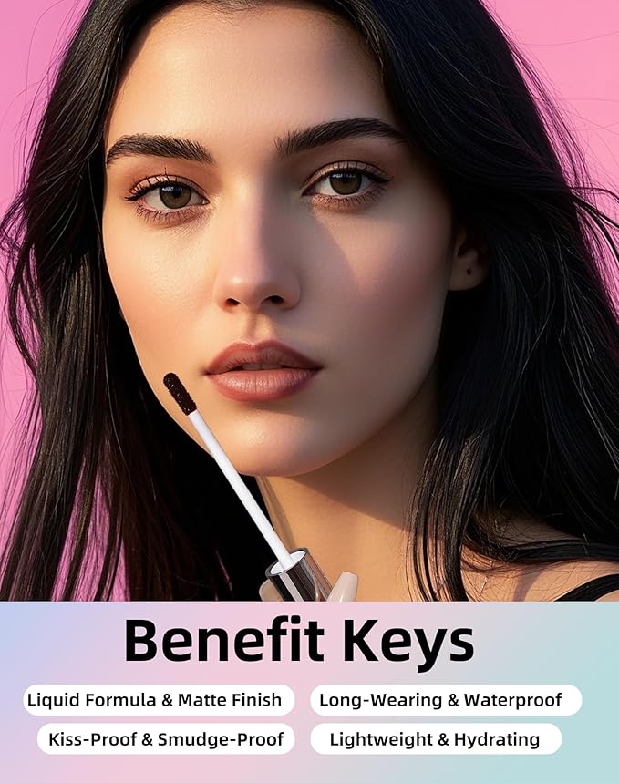 KIMUSE Lip Stain Peel Off, Peel Off Lip Liner Stain with Tweezer, Long Lasting, Waterproof, Transfer Proof Lipstains Color, Smudge-Free, Easy Removal, Matte Finish-VivaGrace Women