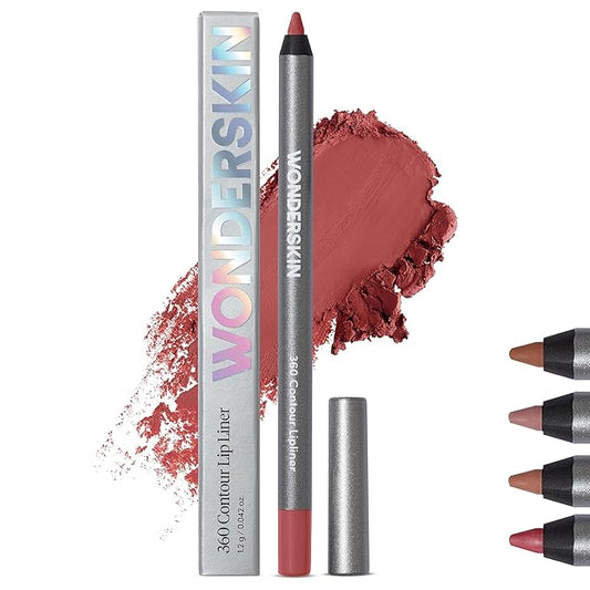Wonderskin Lip Liner Pencil - 360 Contour Lipliner, Long Lasting, Sharpenable, Waterproof and Transfer-Proof Nude Lip Liner Pencil (Ruby)-VivaGrace Women