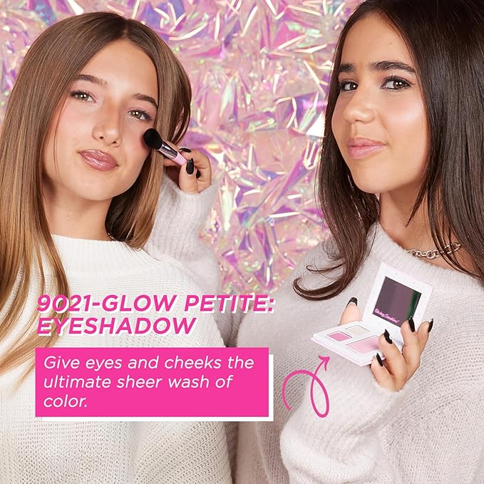Petite 'n Pretty "Amazon Exclusive" Glow Basics Natural Makeup Starter Gift Set for Kids, Tweens & Teens for Eyes, Cheeks & Lips- Clean, Non Toxic-VivaGrace Women