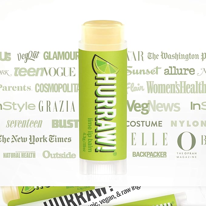 Hurraw! Lime Lip Balm, 3 Pack: Organic, Certified Vegan, Cruelty and Gluten Free. Non-GMO, 100% Natural Ingredients. Bee, Shea, Soy and Palm Free. Made in USA-VivaGrace Women