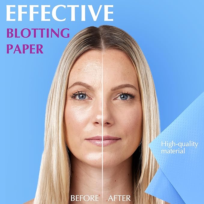 Premium Oil Absorbing Sheets for Face - 6 pack (300 sheets) - Makeup Friendly Oil Blotting Sheets for Face - Blotting Papers for Face with Oily Skin-VivaGrace Women