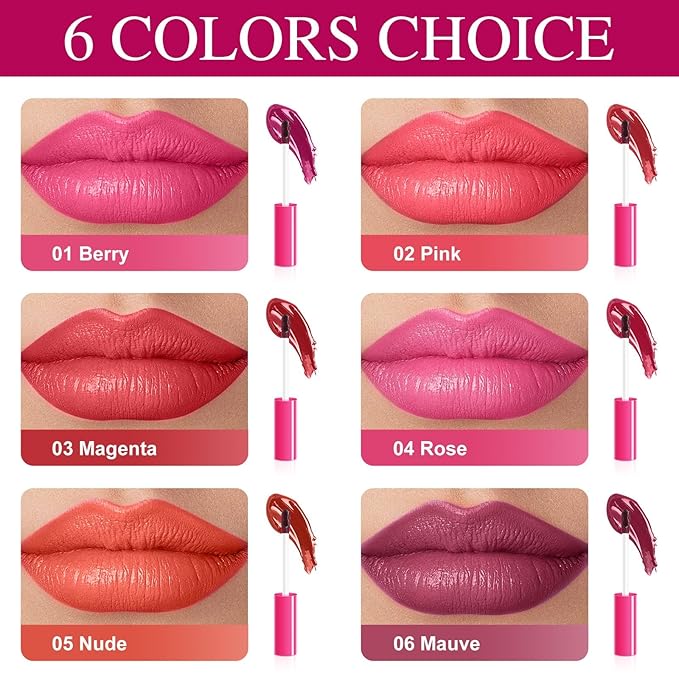 Lip Stain - Lip Stain Peel Off Long-Lasting with Matte Finish Waterproof & Transfer-Proof, Lip Liner Moisturizing & Nourishing Non-Stick Cup Highly Pigmented Color Lip Tint (02 Pink)-VivaGrace Women