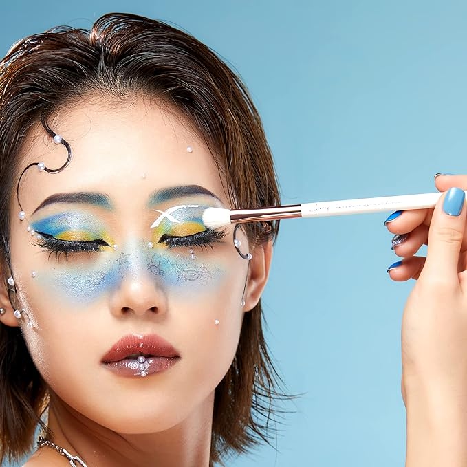 Jessup Eye Makeup Brush Set Professional 15pcs White/Rose Gold Premium Natural-synthetic Eye Shadow Blending Concealer Eye & Brow Liner Brushes, T217-VivaGrace Women