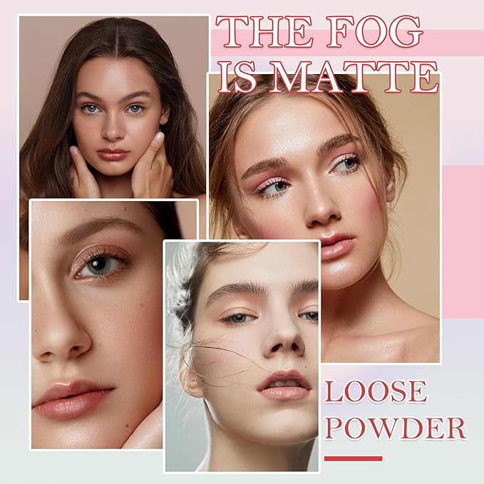 3PCS Loose Setting Powder Set,Lightweight Long Lasting Oil Control Loose Face Powder,Translucent Matte Drying Finishing Setting Powder for All Skin Types-VivaGrace Women