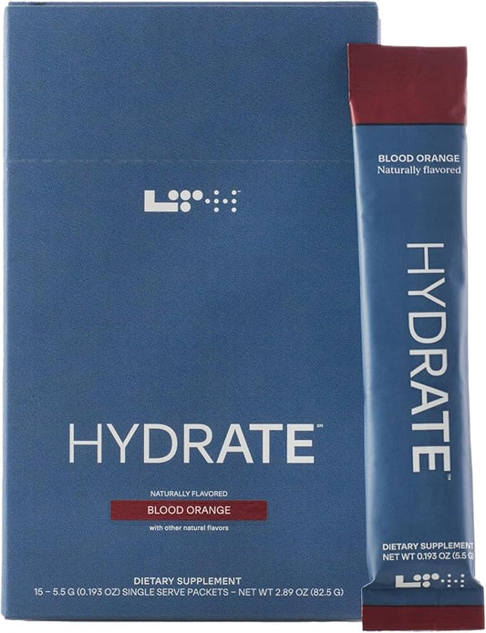 LTH Hydrate Hydration Mix - Trusted by Life Time Fitness Members - NSF Certified for Sport - Electrolyte Powder - Plant-Based, Non-GMO, Gluten Free - 15 Single-Serve Packets (Blood Orange) - 2-Pack-VivaGrace Women