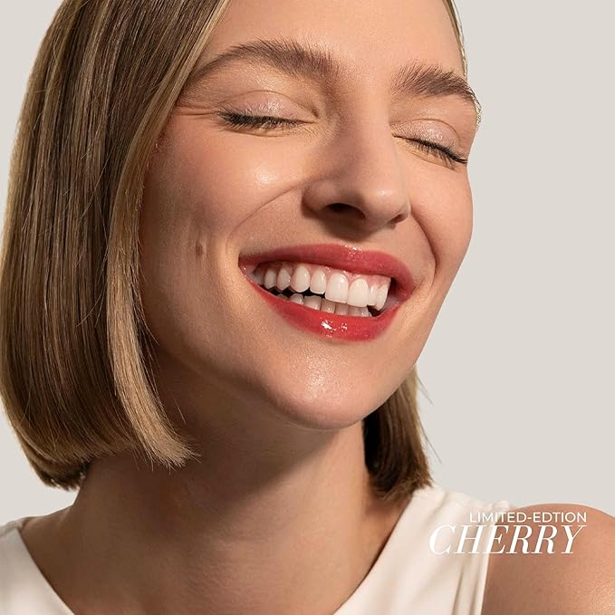 FITGLOW Beauty Lip Colour Serum | Hydrating Lip Gloss | Plumping Anti-Aging Lip Treatment | Natural Shine with Pomegranate Sterols & Collagen | Buildable Color for Dry Chapped Lips | Cherry - 10g-VivaGrace Women