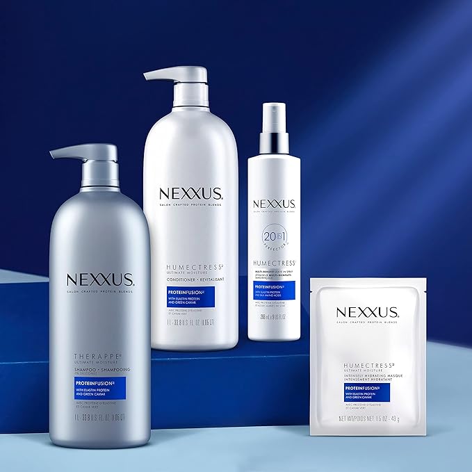 Nexxus Therappe Moisturizing Shampoo Ultimate Moisture for Dry Hair Silicone-Free, Moisturizing ProteinFusion with Elastin Protein and Green Caviar 33.8 oz-VivaGrace Women