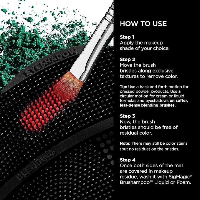 Sigma Switch by Sigma Beauty – Silicone Makeup Brush Cleaner for Switching Shades and Pigments, Switch Cleaning Mat for Superior Makeup Brush Cleaning Mid-Application (Full Size)-VivaGrace Women