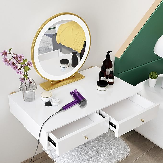 Hair Dryer with Diffuser, CONFU Ionic Blow Dryer 1600W, Portable Lightweight Fast Drying Negative Ion Hairdryer, 3 Heat Settings with Diffuser and Concentrator Nozzle for Home & Travel-VivaGrace Women