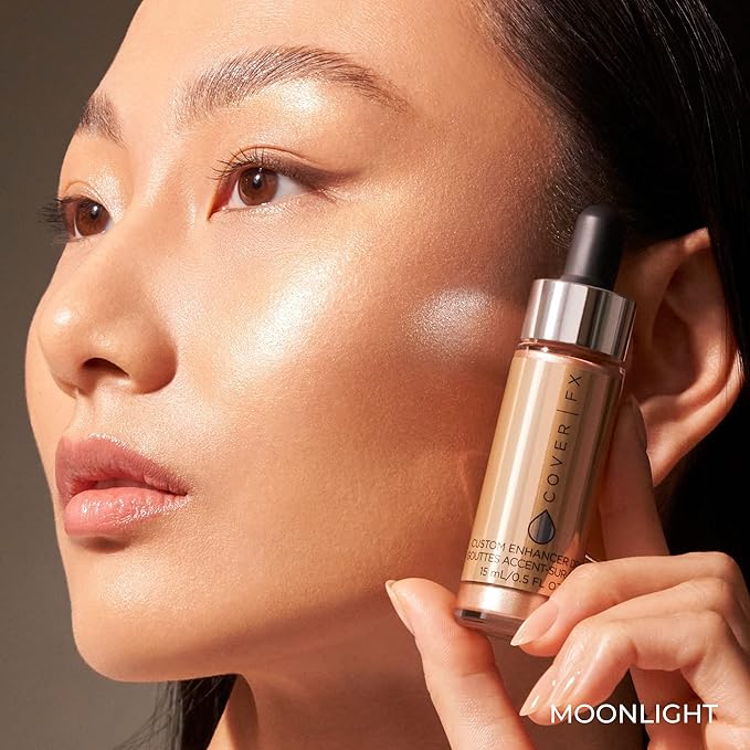 COVER FX Custom Enhancer Drops - Moonlight : Champagne Finish - 15mL - Radiant Glow - Liquid Highlighter-VivaGrace Women