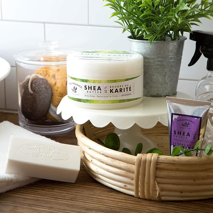 Pre de Provence Beurre De Karité Moisturizing Collection, Shea Butter Enriched Nourishing, Body Butter, 500 ML, Lavender