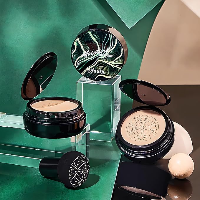 Moisture Cushion CC Cream Foundation for Mature Skin - Flawless Concealer BB Cream with Mushroom Head, Long-Lasting Waterproof Air Cushion CC, Natural honey and pine Makeup cream, Even Skin Tone๏ผ02#๏ผ-VivaGrace Women