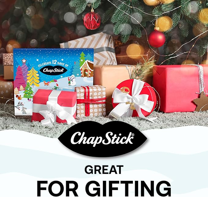 ChapStick 12 Days of Holiday Advent Calendar Lip Balm Gift Set - 0.15 Oz-VivaGrace Women