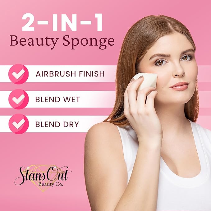 StansOut Memory Foam Makeup Sponge – No-Water-Needed Blender for Liquid, Cream & Powder Foundation – Airbrush Finish, Flawless Application-VivaGrace Women
