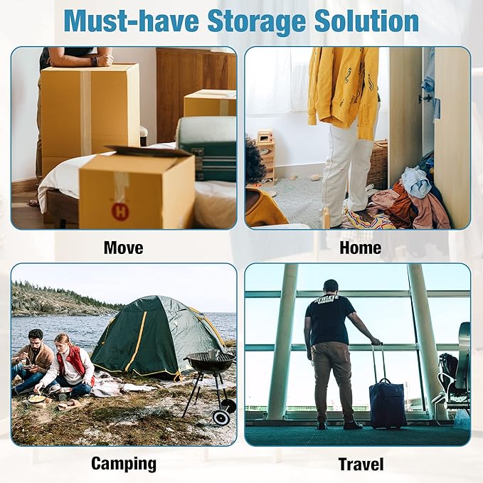 Vacuum Storage Bags, 10 Small Space Saver Vacuum Seal Bags, Space Bags, Vacuum Sealer Bags for Clothes with Travel Hand Pump (10S)-VivaGrace Women