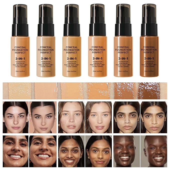 Glow Contour Face Bronzer Highlighter Illuminator Oil Liquid Foundation Cream Contour Concealer Blendable & Smooth Glowing Skin Lightweigh Luminizing Long Lasting Face Shaping Contouring Makeup-VivaGrace Women