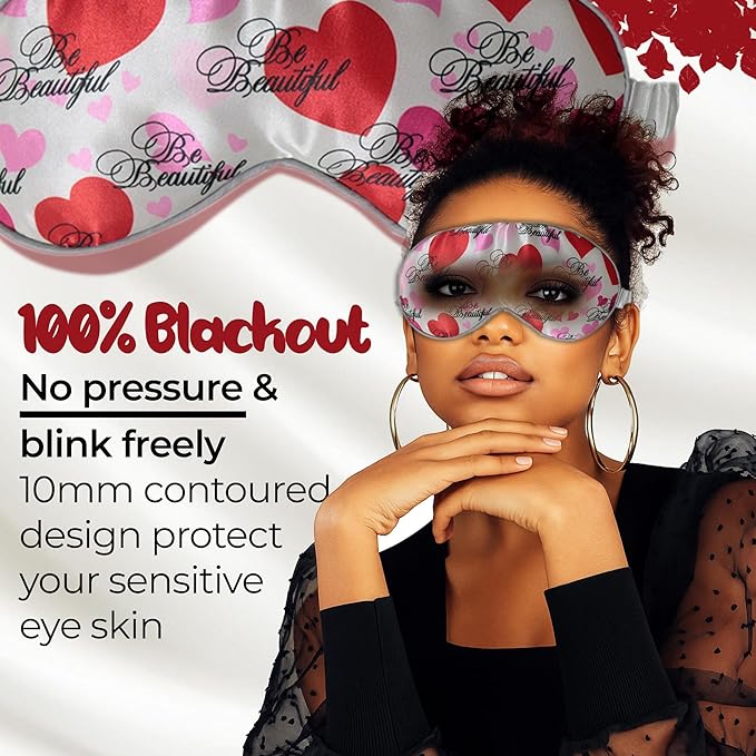 Luxury Sleep Mask – Soft, Adjustable Lightweight & Ultra Comfort-Perfect for Light Blocking Wake up Radiant-Silver-VivaGrace Women