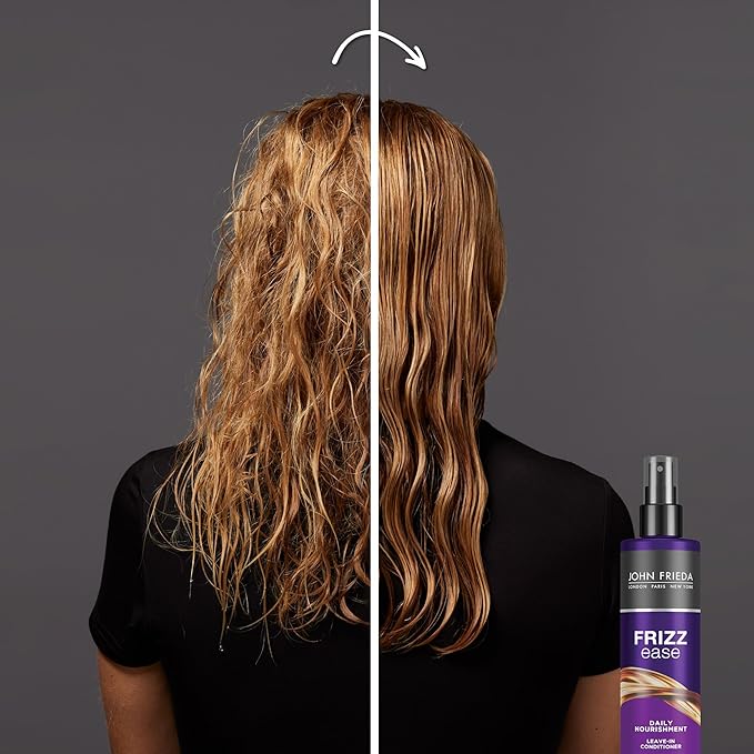 John Frieda Frizz Ease Daily Nourishment Leave-In Conditioner, Detangles Frizzy, Damaged Hair, Reduces Breakage, Protects Against Heat, with Vitamins A, C, E & Green Tea Extract, 8 Oz-VivaGrace Women