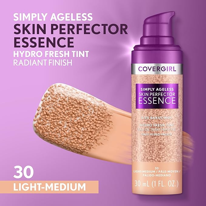 Covergirl Simply Ageless Skin Perfector Essence Foundation Bundle with Shades 50 Medium-Tan and 30 Light-Medium, 1oz Each-VivaGrace Women