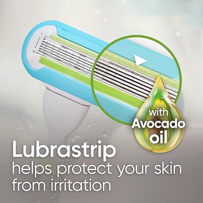 Gillette Venus Platinum Extra Smooth Metal Handle Women's Razor Handle + 4 Blade Refills, Pivoting Head and Ribbon of Moisture-VivaGrace Women