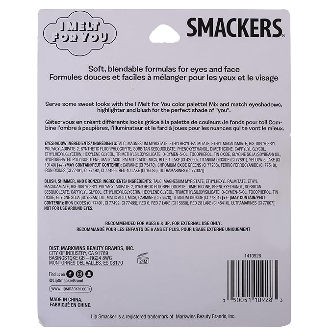 Lip Smacker Sparkle & Shine Eyeshadow Makeup Palette, Melt For You Shimmer | Christmas Make Up Collection | Holiday Present | Gift for Girls-VivaGrace Women