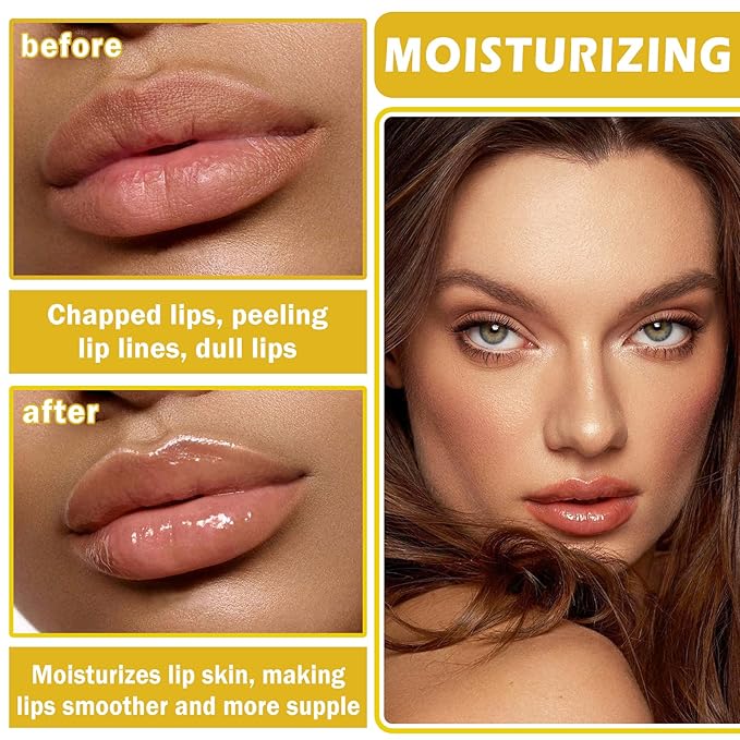CAHIUYOA 4PCS Bee Lip Balm Honey Pot Honey & Strawberry Lip Balm Lip Mask Moisturizing Hydrating Honey Pot Lip Balm with Stick Prevention Dry & Cracked Lip Scrubs Exfoliator-VivaGrace Women