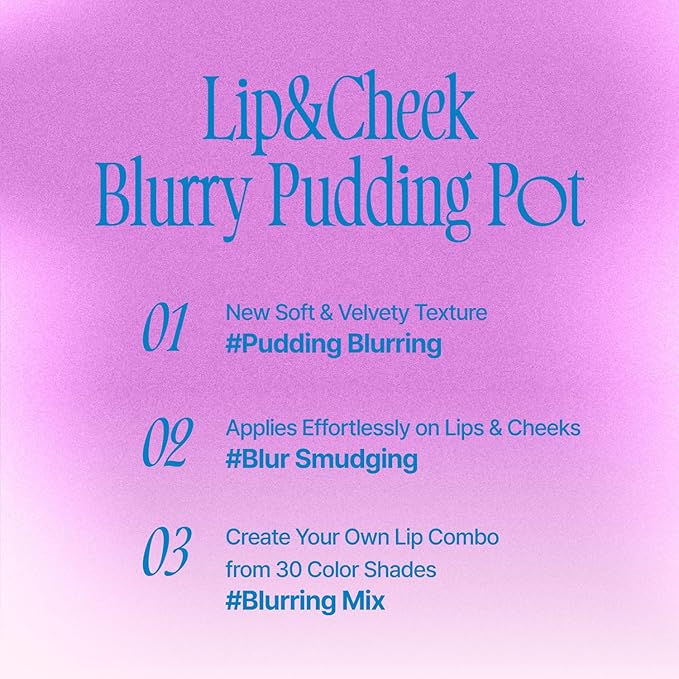Lip&Cheek Blurry Pudding Pot | Cold-hearted Moment - Baddie | Makeup Blush, Buildable Lightweight, Multi-Use Soft Matte Finish | 5g-VivaGrace Women