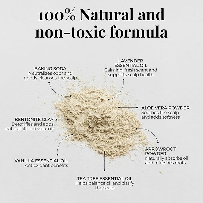 Amallow - Non Toxic Dry Shampoo Powder – With Organic Ingredients - Arrowroot, Bentonite Clay, Aloe Vera, & Essential Oils – No Talc, No Aerosol - Men & Women - Great For Travel-VivaGrace Women