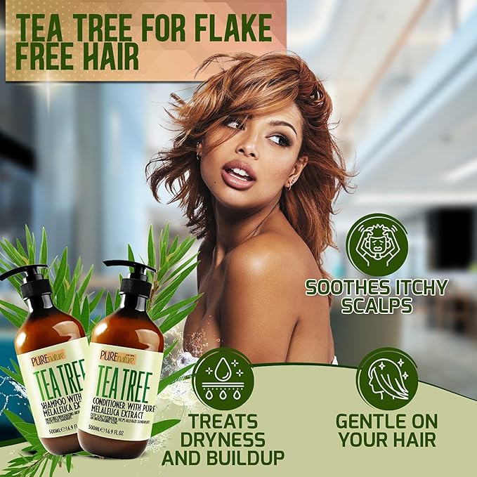 Tea Tree Oil Shampoo and Conditioner Set - Sulfate and Paraben Free Treatment for Oily Hair and to Help Reduce Your Itchy and Dry Scalp - Healthy Anti Dandruff Formula for Men and Women-VivaGrace Women