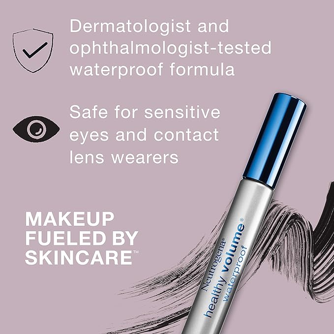 Neutrogena Healthy Volume Lash-Plumping Mascara, Volumizing and Conditioning Mascara with Olive Oil to Build Fuller Lashes, Clump-, Smudge- and Flake-Free, Black 02, 0.21 oz (Pack of 2)