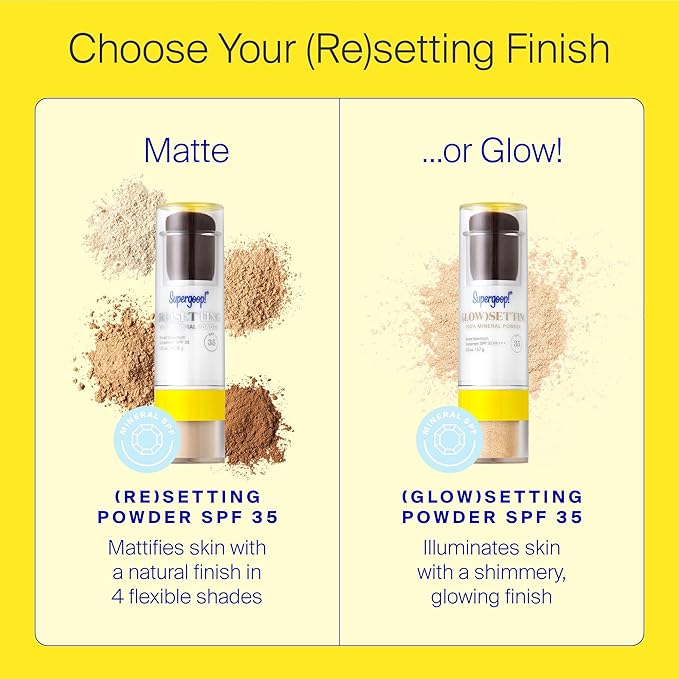 Supergoop! (Re) setting Mineral Powder, Light - 0.15 oz - Makeup Setting Powder + Broad Spectrum SPF 35 PA+++ Sunscreen - With Ceramides, Olive Glycerides & Coated Silica Spheres-VivaGrace Women