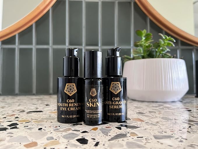 C60 Skincare - Age-Defying Antioxidant Protection - Reduce Wrinkles, Heal Skin, Non-Greasy - Face, Body, Bug Bites, Scarring - Organic Avocado Oil, 99.99% Pure (Regular, C60 Eye Cream)-VivaGrace Women