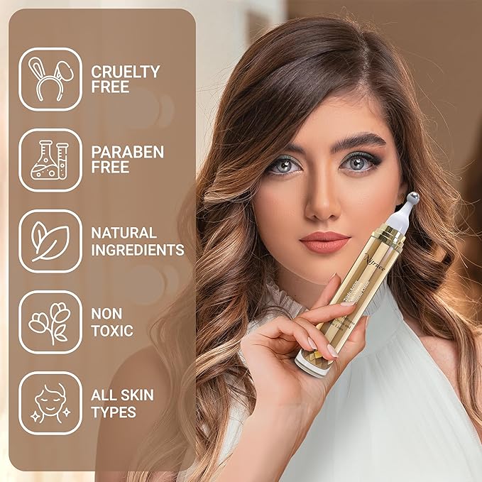 Under Eye Cream with Caffeine, Hyaluronic Acid, and Vitamins E, C, K - Advanced Dark Circle and Puffiness Treatment, Reduces Fine Lines-VivaGrace Women