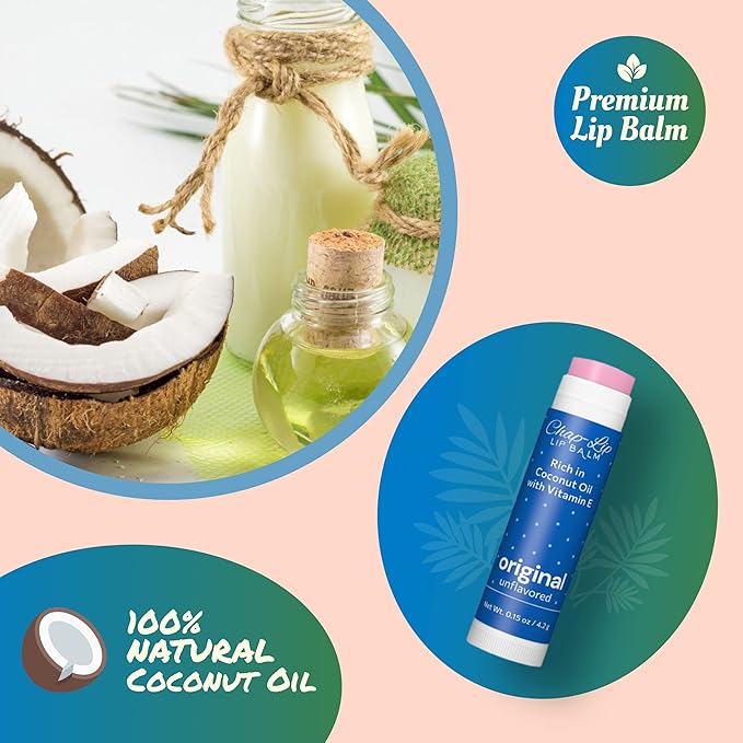 Rich in Coconut Oil & Vitamin E - Moisturizing, Ultra Conditioning & Hydrating - Total Lip Moisturizer & Lip Therapy Treatment - Happy Holidays 6 Flavor Assortment, 48 Count-VivaGrace Women
