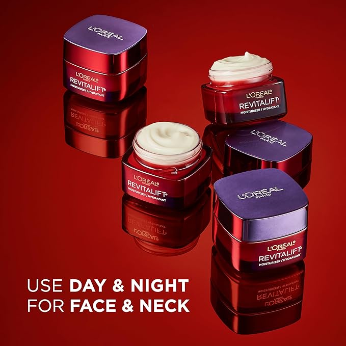 L'Oreal Paris Revitalift Triple Power Anti-Aging Face Moisturizer, Pro Retinol, Hyaluronic Acid & Vitamin C, Reduce Wrinkles, Fragrance Free 1.7 Oz-VivaGrace Women