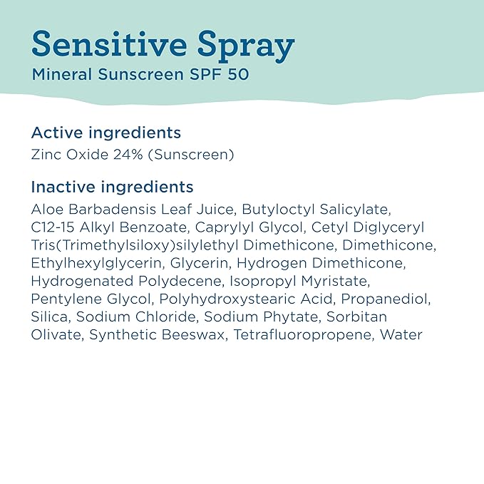 Blue Lizard Sensitive Mineral SPF 50 Spray, Dermatologist-Recommended Brand, Broad-Spectrum UVA/UVB Protection, Water-Resistant, Zinc Oxide Formula, 5 oz-VivaGrace Women