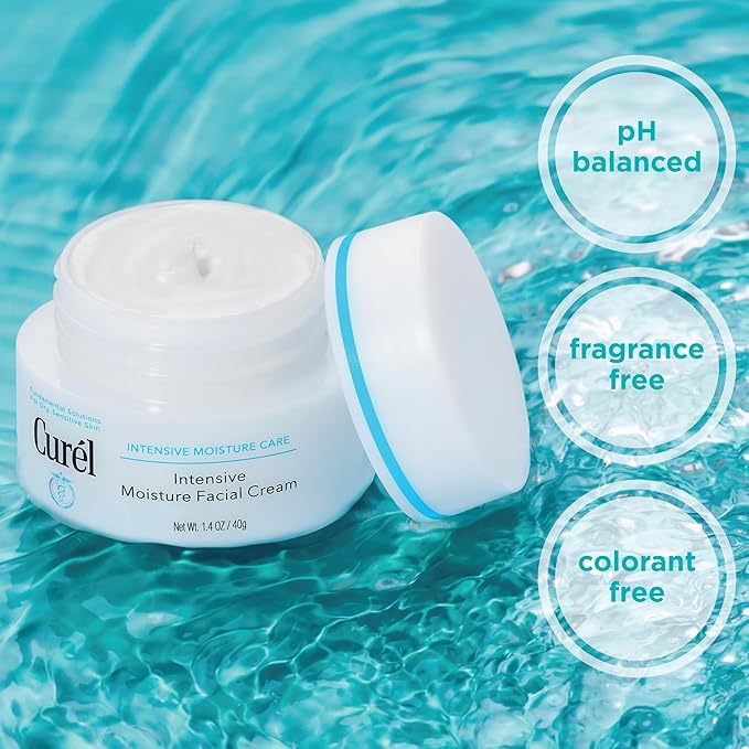 Curel Japanese Skin Care Intensive Face Moisturizer Cream, Hydrating Face Lotion for Dry to Very Dry Sensitive Skin, Anti-Aging, Fragrance-Free, Anti-Wrinkle Japanese Skin Care, 1.4 Oz-VivaGrace Women