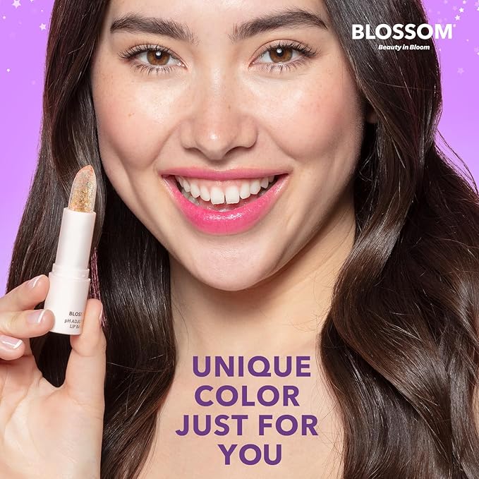 Blossom pH Adjusting Shimmering Lip Balm Moisturizing Glitter Sparkle Lip Balm, 0.12oz./3.5g, Coral-VivaGrace Women