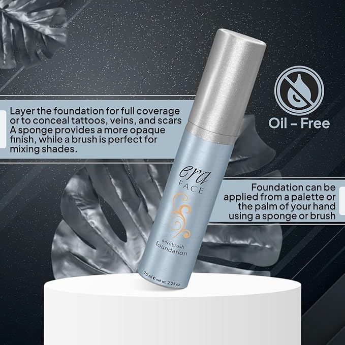 ERA Face spray makeup (R6 Ginger, 2.25 oz) - airbrush foundation, everyday, buildable, professional spray on cosmetics by Era Beauty-VivaGrace Women