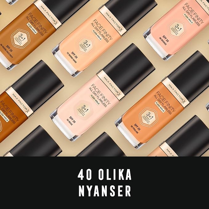 Max Factor Facefinity 3-in-1 All Day Flawless Liquid Foundation, SPF 20-90 Amber, 30 ml-VivaGrace Women