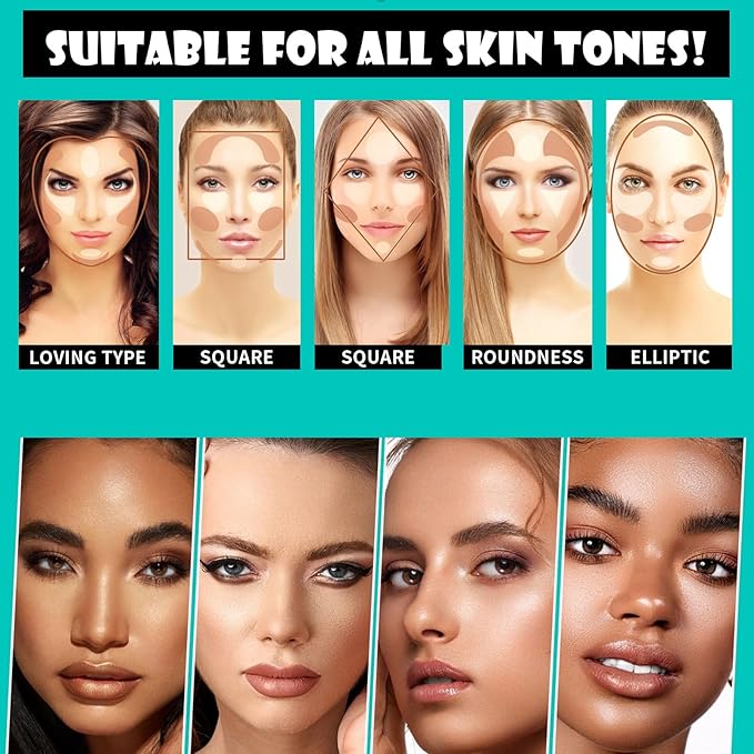 MEICOLY 2-in-1 Highlighter Contour Stick,Cool Toned Contour Stick,Makeup Highlighter Stick,Long Lasting Waterproof Bronzer Contour Pencil,Travel Cream Face Shaping Stick,03-VivaGrace Women