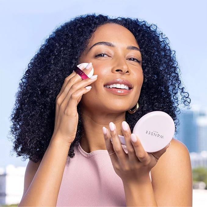 Wander Beauty Wanderlust Powder Foundation - Deep - Blurs and Evens Skin Tone - Perfects and Hydrates With Hyaluronic Acid, Aloe, Honeysuckle, & Vitamin E - Lightweight, Buildable Coverage - 0.31 oz-VivaGrace Women