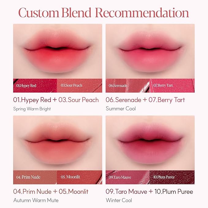 Espoir Couture Lip Tint Fitting Blur #10 Plum Puree 0.14oz | Soft and Creamy Color for Blurry Lip Look | Smudge-Proof Fixing Lip Stain | Lightweight and Comfortable Matte Finish-VivaGrace Women
