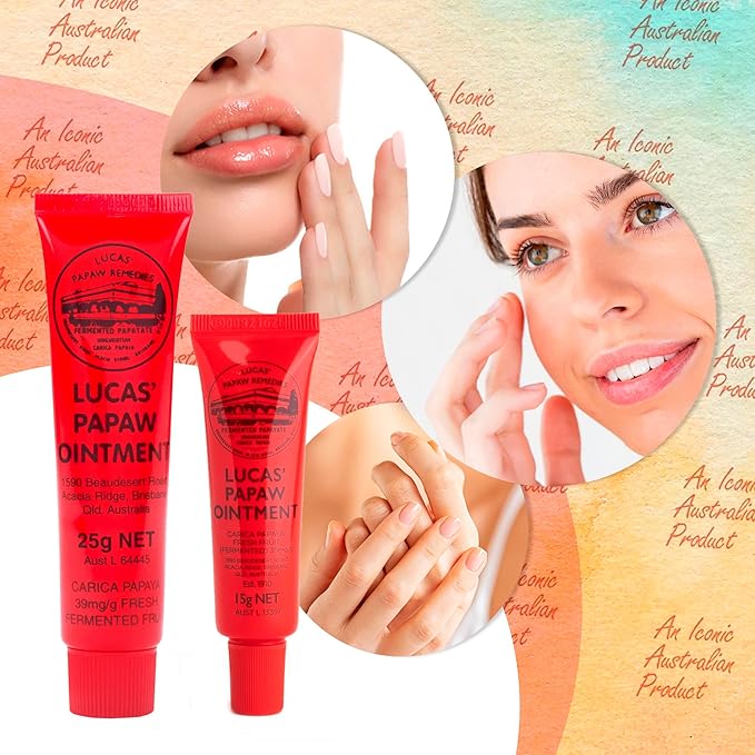 Lucas Pawpaw Lip Ointment, Lucas Pawpaw Cream, Lucas Pawpaw Ointment for Lips & Dry Skin (15 Gram & 25 Gram)-VivaGrace Women