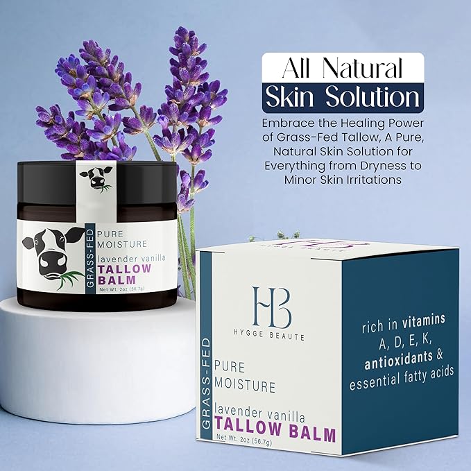 Grass Fed Beef Tallow for Skin – Tallow Face Moisturizer – Beef Tallow for Face Balm – Tallow Skin Care – Grass Fed Beef Tallow Moisturizer – Organic Beef Tallow for Skin and Face