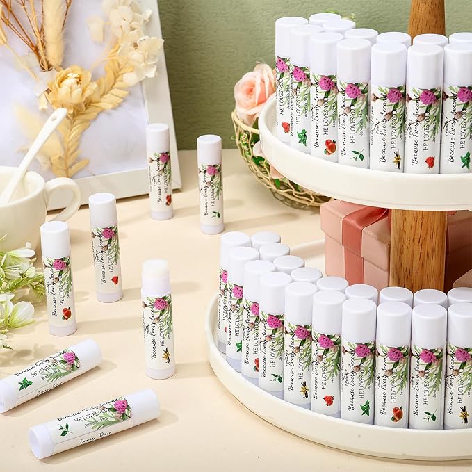 50 Pcs Lip Balm Bulk Christian Gift for Women Faith Religious Bible Verse Lip Balm Inspirational Gift Scripture Moisturizing Lip Care Product for Coworker Friend Sister Teacher Birthday-VivaGrace Women