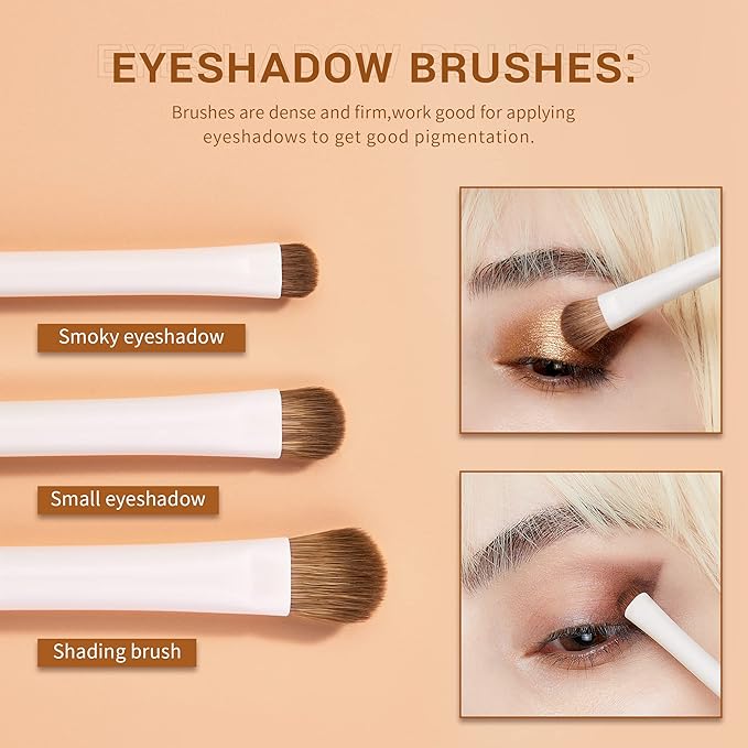 Jessup Precision Makeup Brushes 10Pcs Eye Makeup Brush Set Premium Synthetic Eyeshadow Concealer Eyeliner Eyebrow Blending Highlight Brush, Light Grey T330-VivaGrace Women